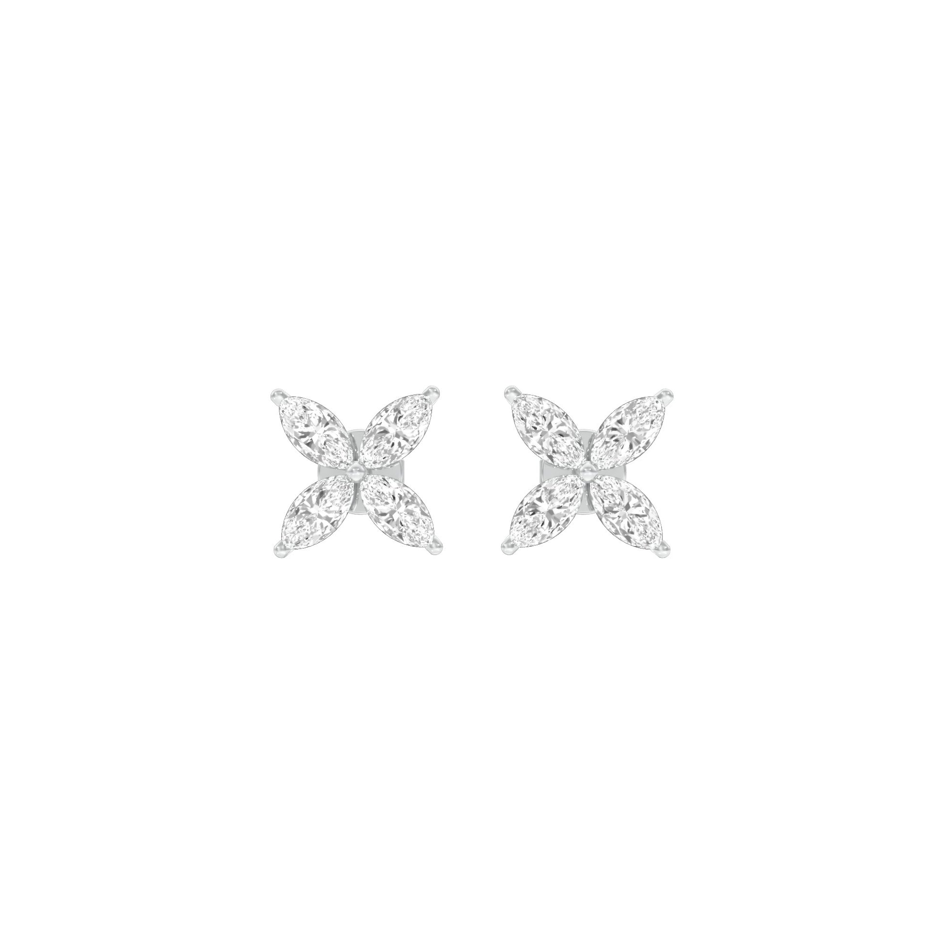 Tiny Turbines Diamond Stud Earrings 18 KT / White Gold