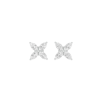 Tiny Turbines Diamond Stud Earrings 18 KT / White Gold