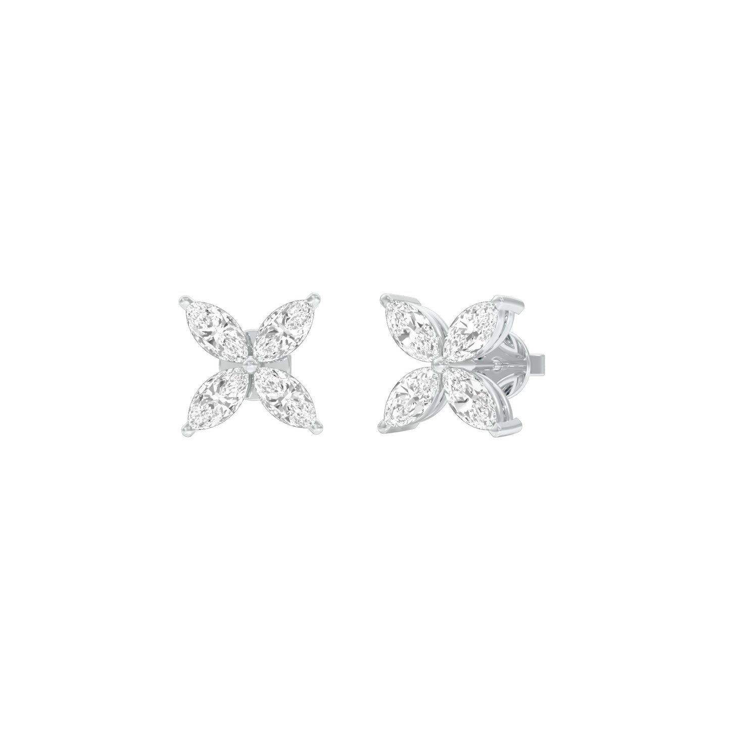 Tiny Turbines Diamond Stud Earrings 18 KT / White Gold