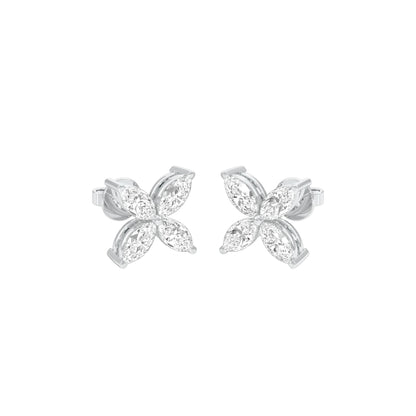 Tiny Turbines Diamond Stud Earrings 18 KT / White Gold