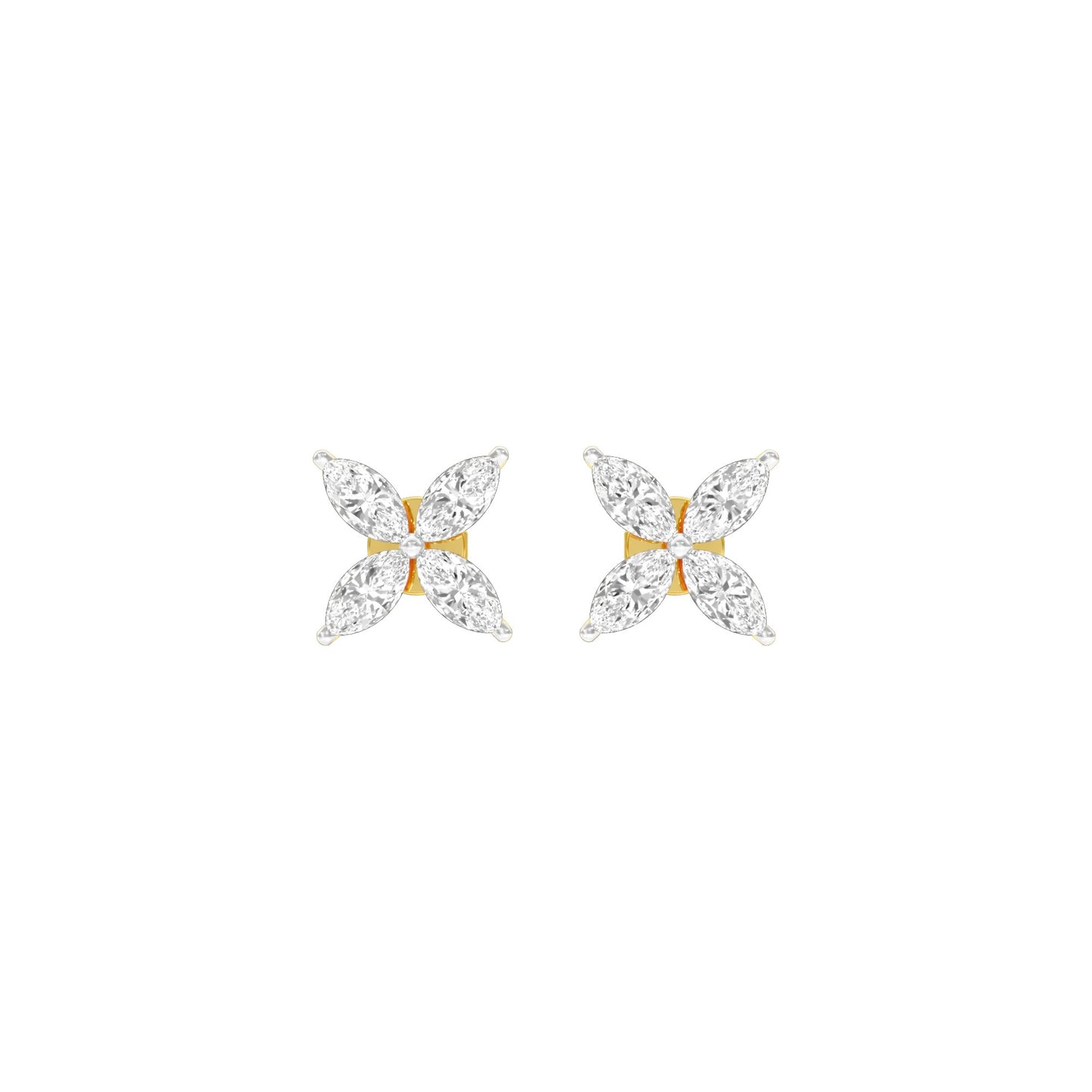 Tiny Turbines Diamond Stud Earrings 18 KT / Yellow Gold