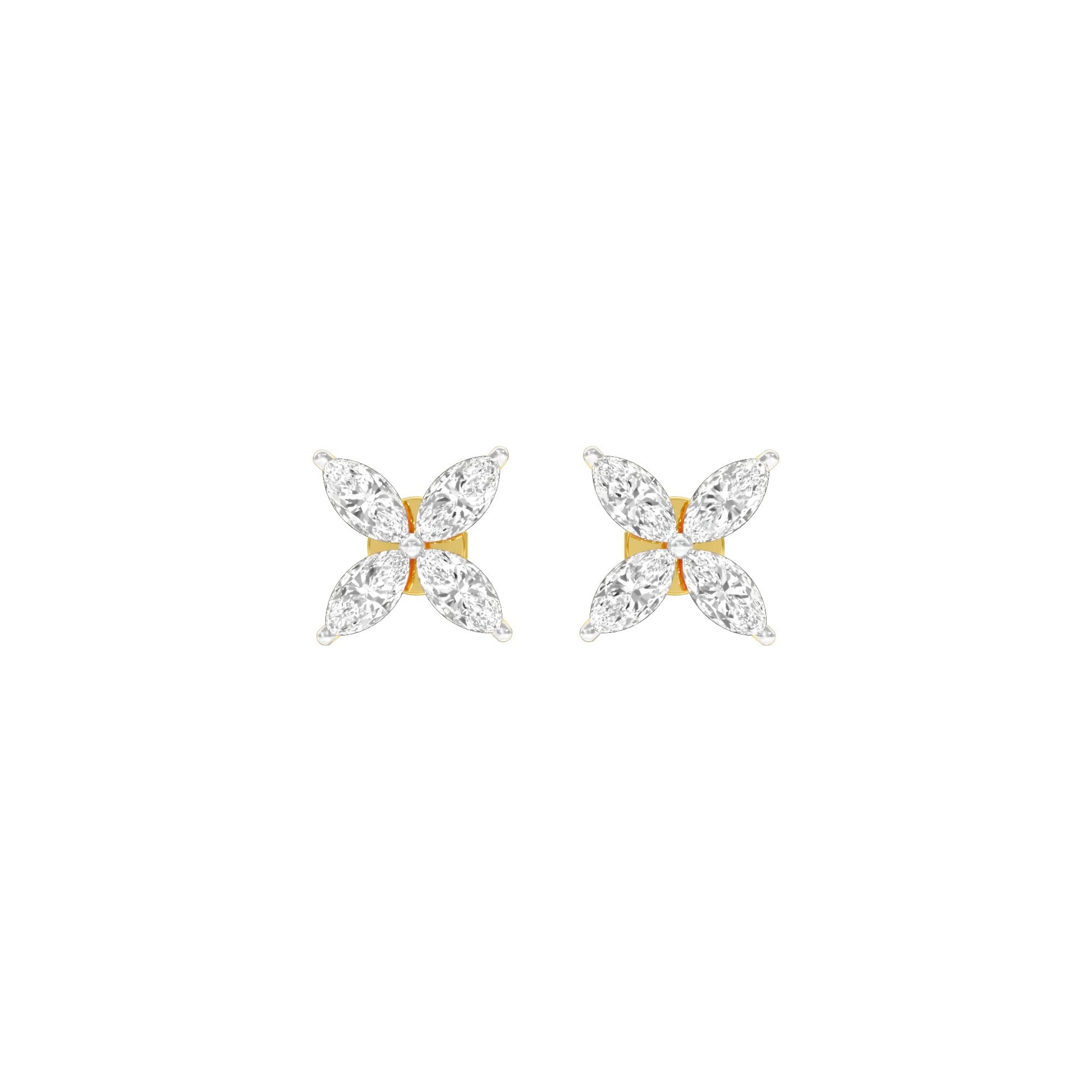 Tiny Turbines Diamond Stud Earrings 18 KT / Yellow Gold