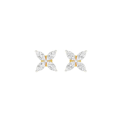 Tiny Turbines Diamond Stud Earrings 18 KT / Yellow Gold