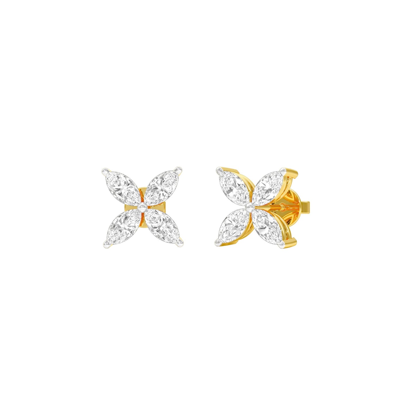 Tiny Turbines Diamond Stud Earrings 18 KT / Yellow Gold