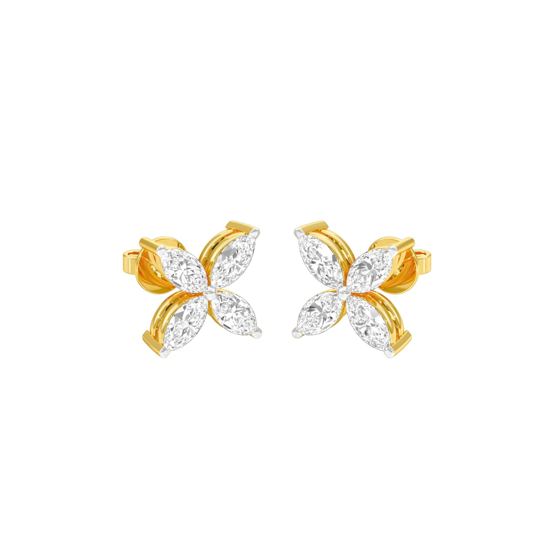 Tiny Turbines Diamond Stud Earrings 18 KT / Yellow Gold