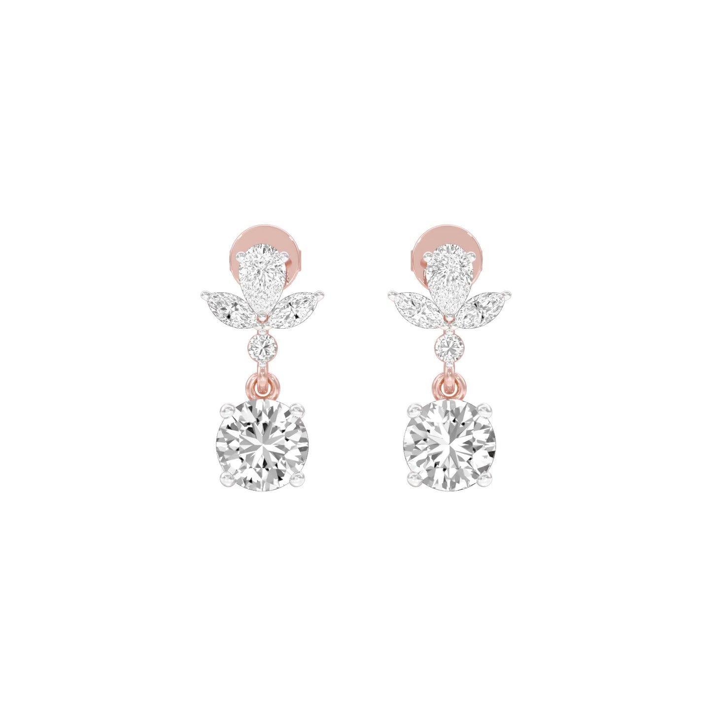 Echo Drop Diamond Drop Earrings 18 KT / Rose Gold
