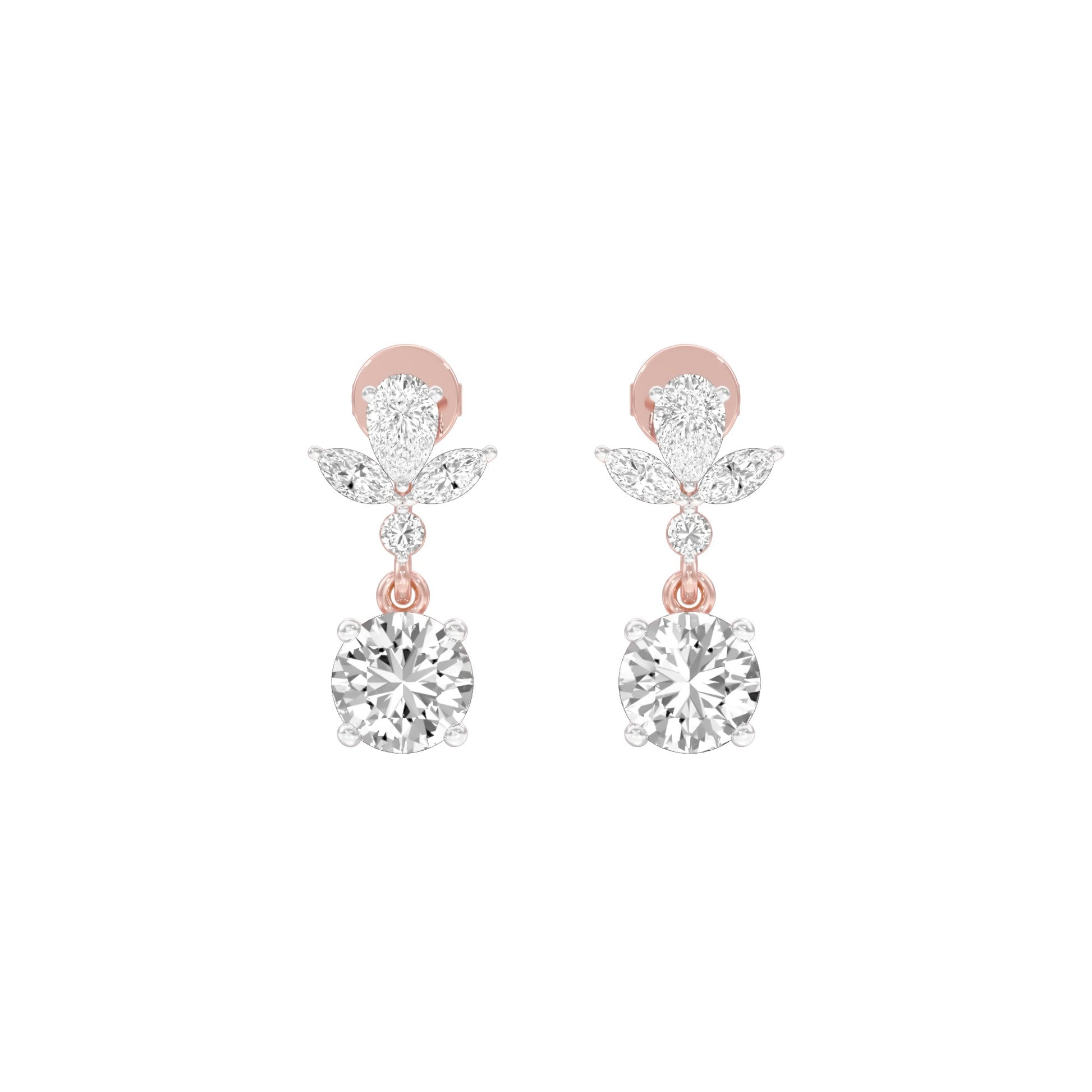 Echo Drop Diamond Drop Earrings 18 KT / Rose Gold