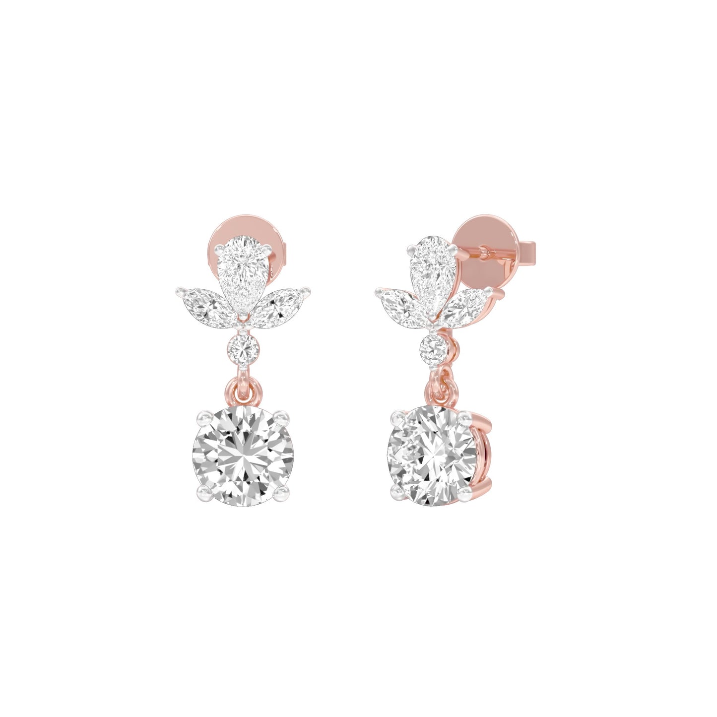 Echo Drop Diamond Drop Earrings 18 KT / Rose Gold