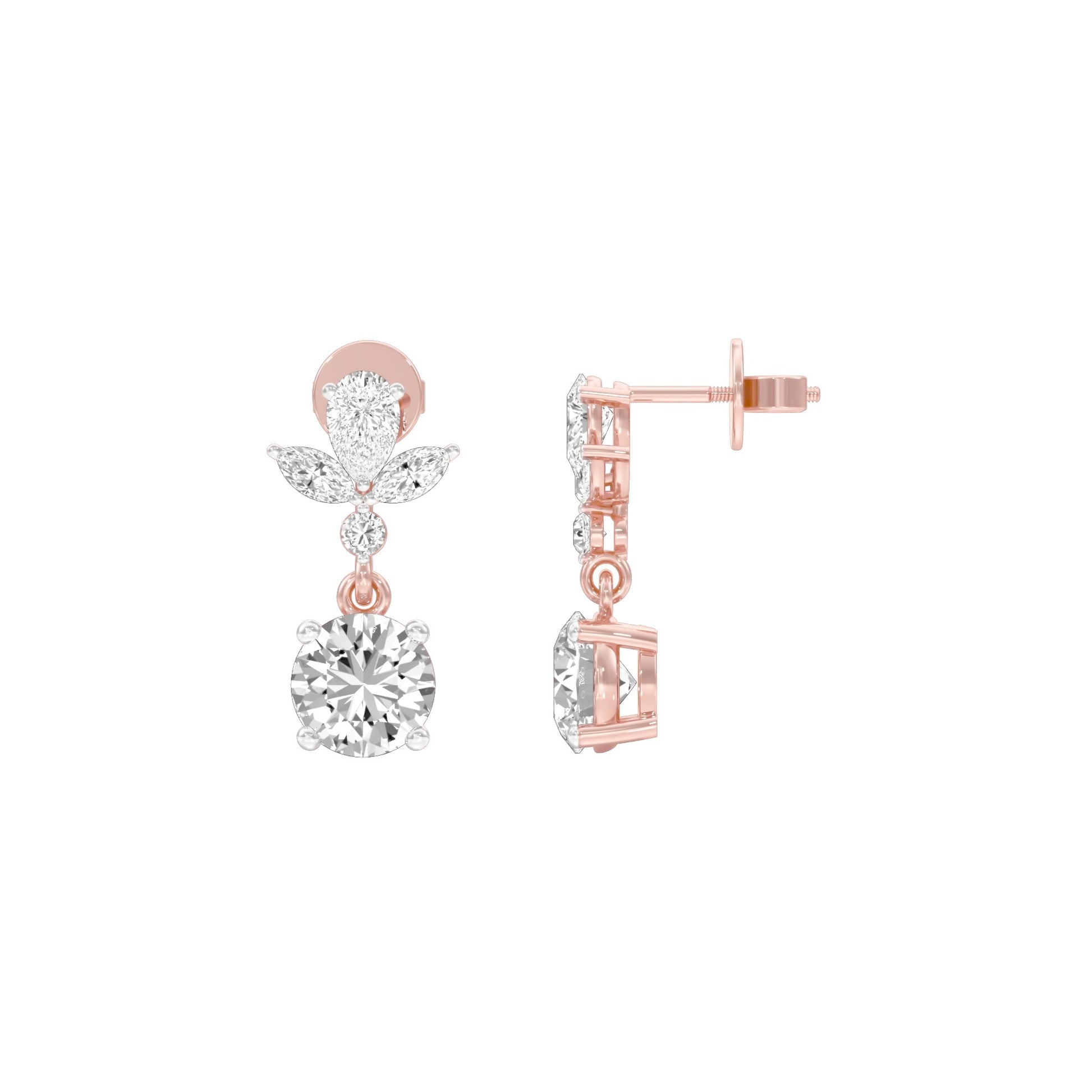 Echo Drop Diamond Drop Earrings 18 KT / Rose Gold