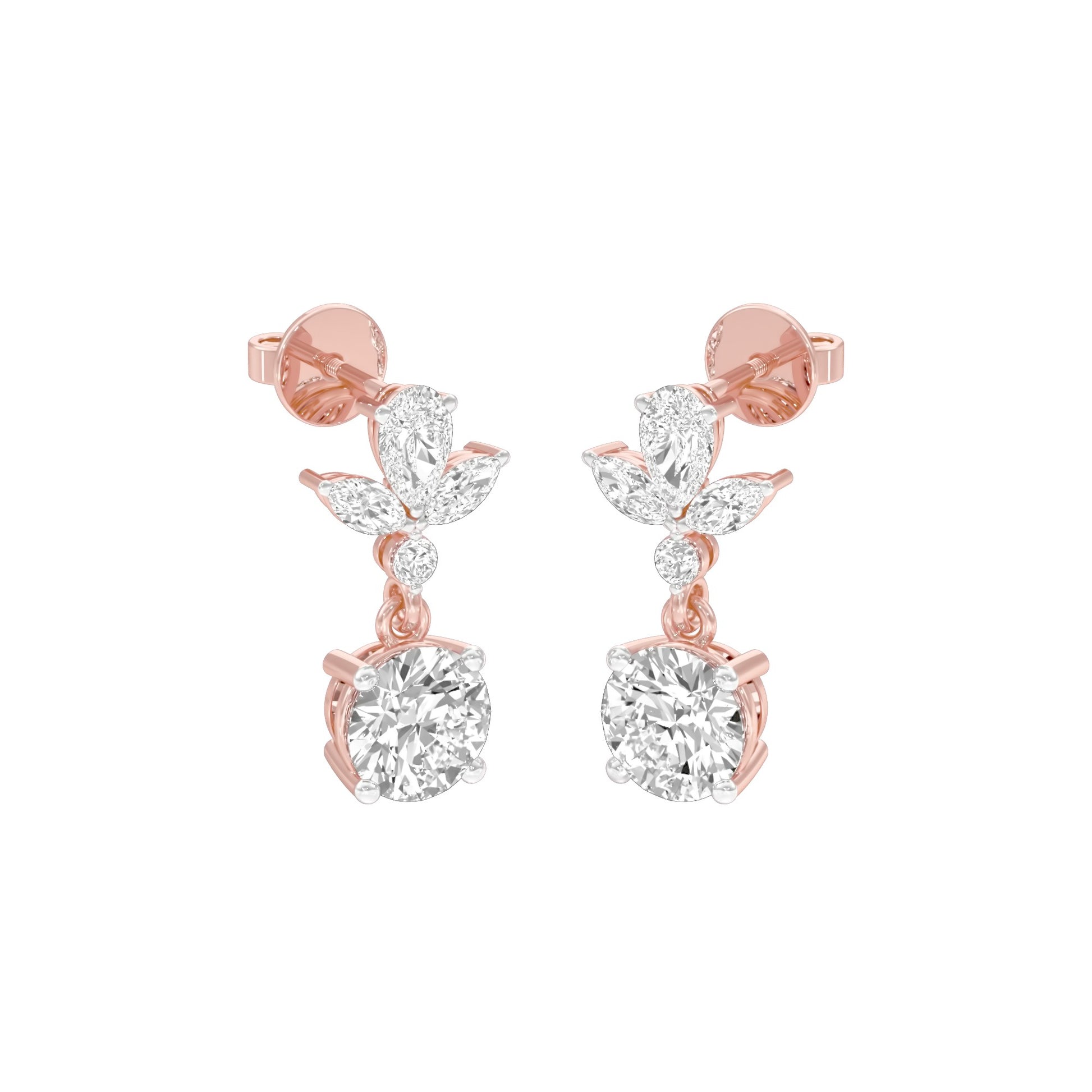 Echo Drop Diamond Drop Earrings 18 KT / Rose Gold