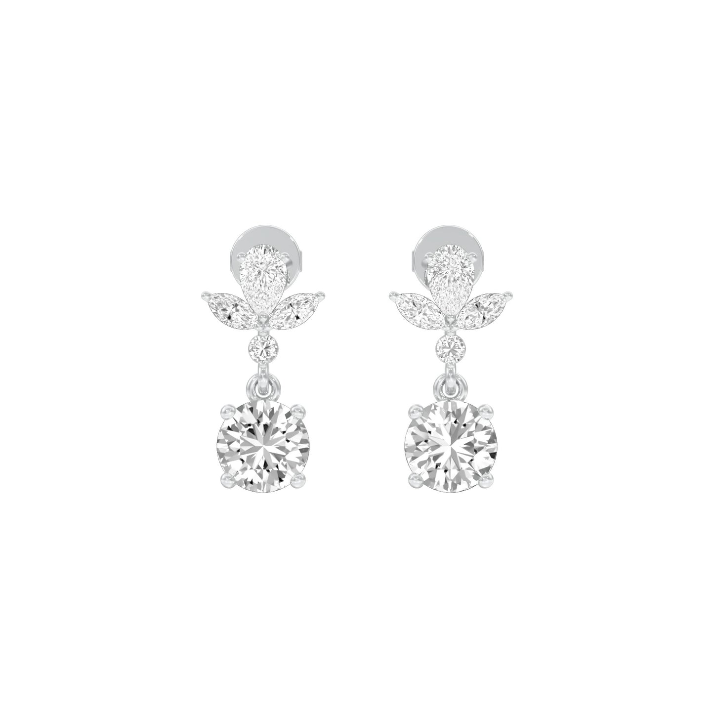 Echo Drop Diamond Drop Earrings 18 KT / White Gold