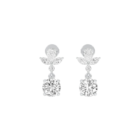 Echo Drop Diamond Drop Earrings 18 KT / White Gold