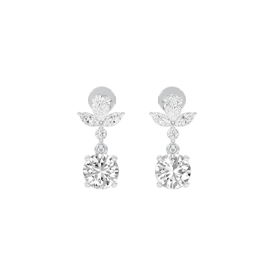 Echo Drop Diamond Drop Earrings 18 KT / White Gold