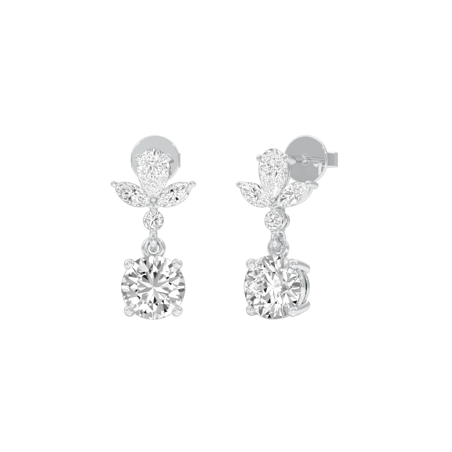 Echo Drop Diamond Drop Earrings 18 KT / White Gold