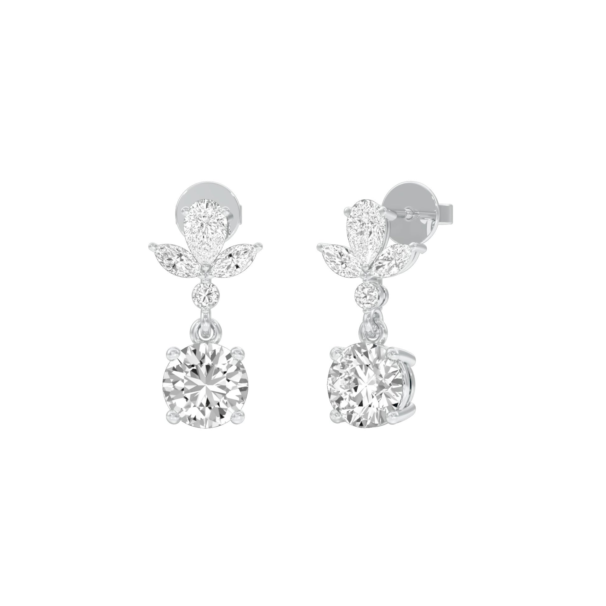 Echo Drop Diamond Drop Earrings 18 KT / White Gold