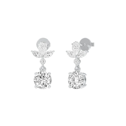 Echo Drop Diamond Drop Earrings 18 KT / White Gold