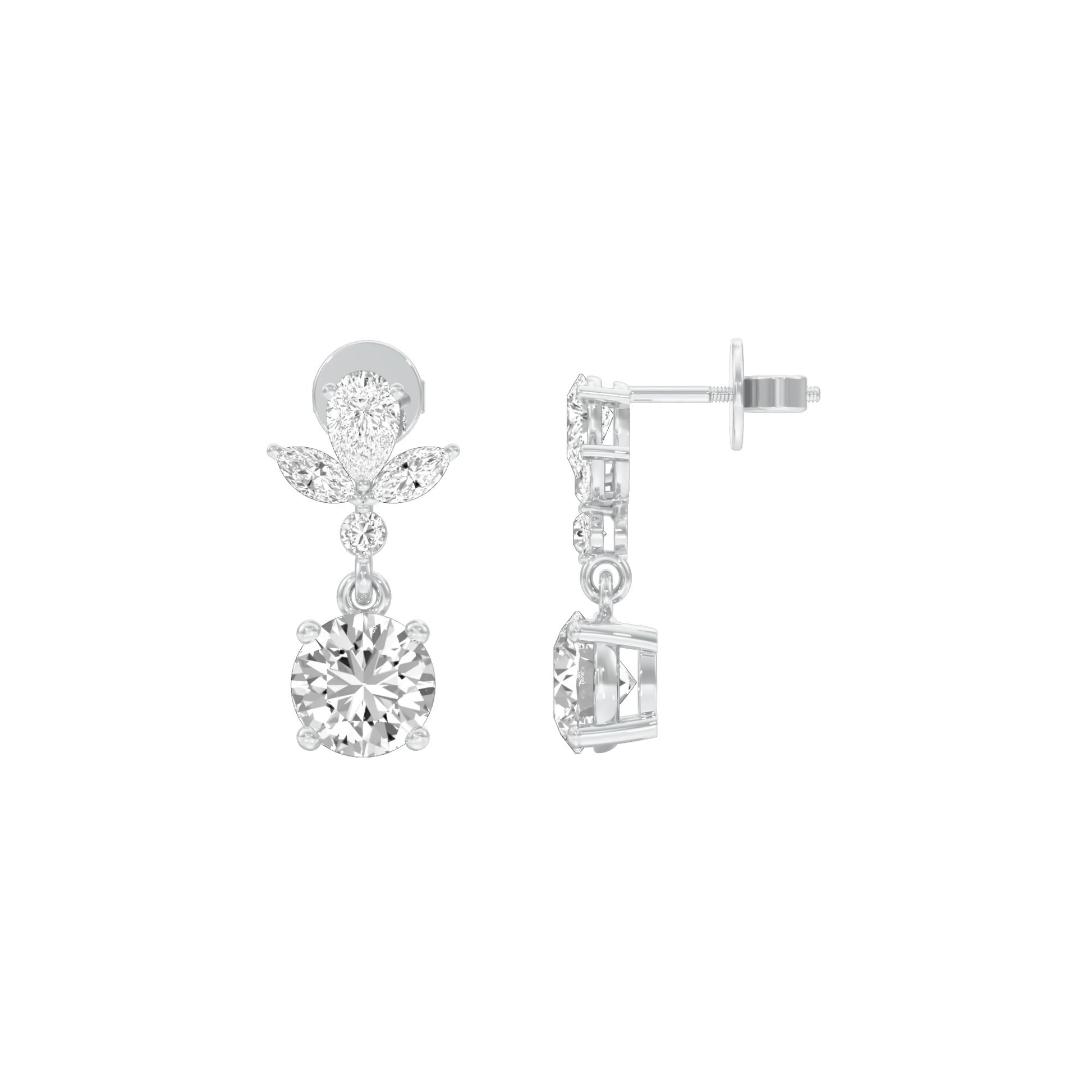 Echo Drop Diamond Drop Earrings 18 KT / White Gold