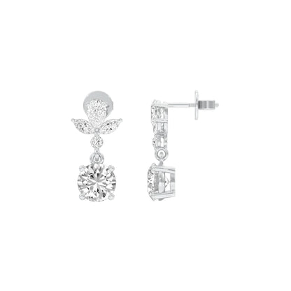 Echo Drop Diamond Drop Earrings 18 KT / White Gold