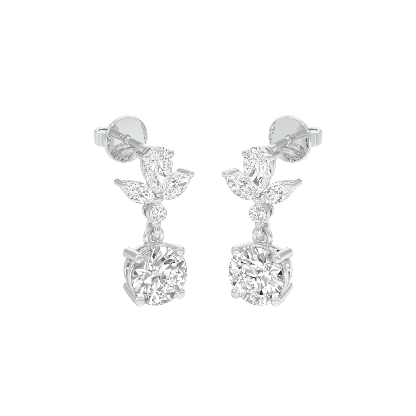 Echo Drop Diamond Drop Earrings 18 KT / White Gold