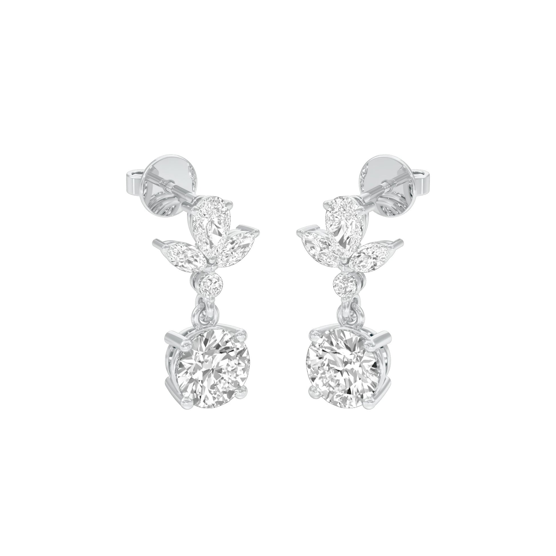 Echo Drop Diamond Drop Earrings 18 KT / White Gold
