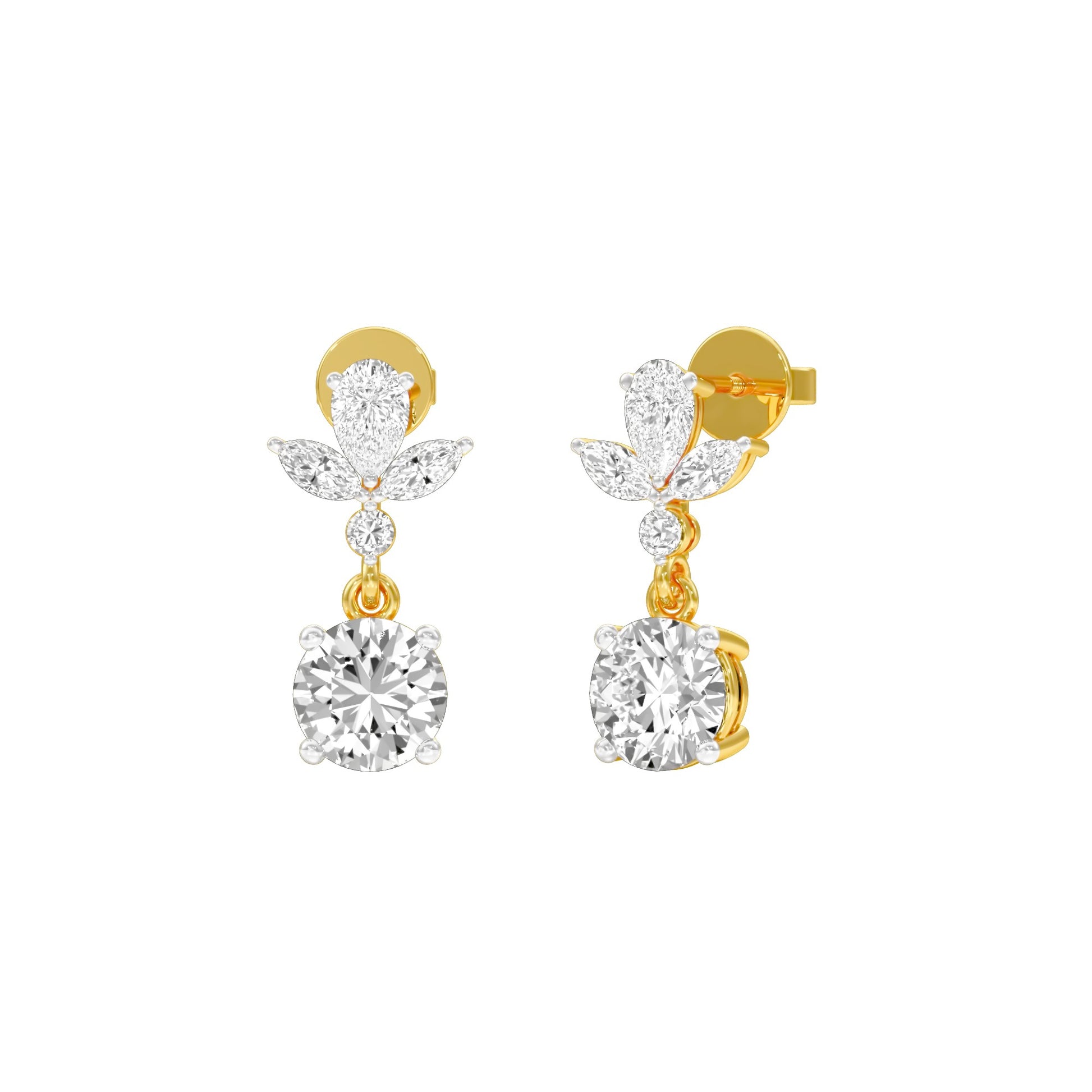Echo Drop Diamond Drop Earrings 18 KT / Yellow Gold