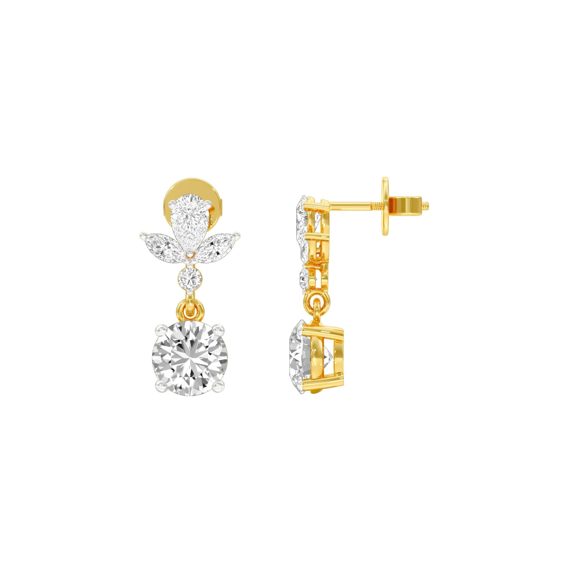 Echo Drop Diamond Drop Earrings 18 KT / Yellow Gold