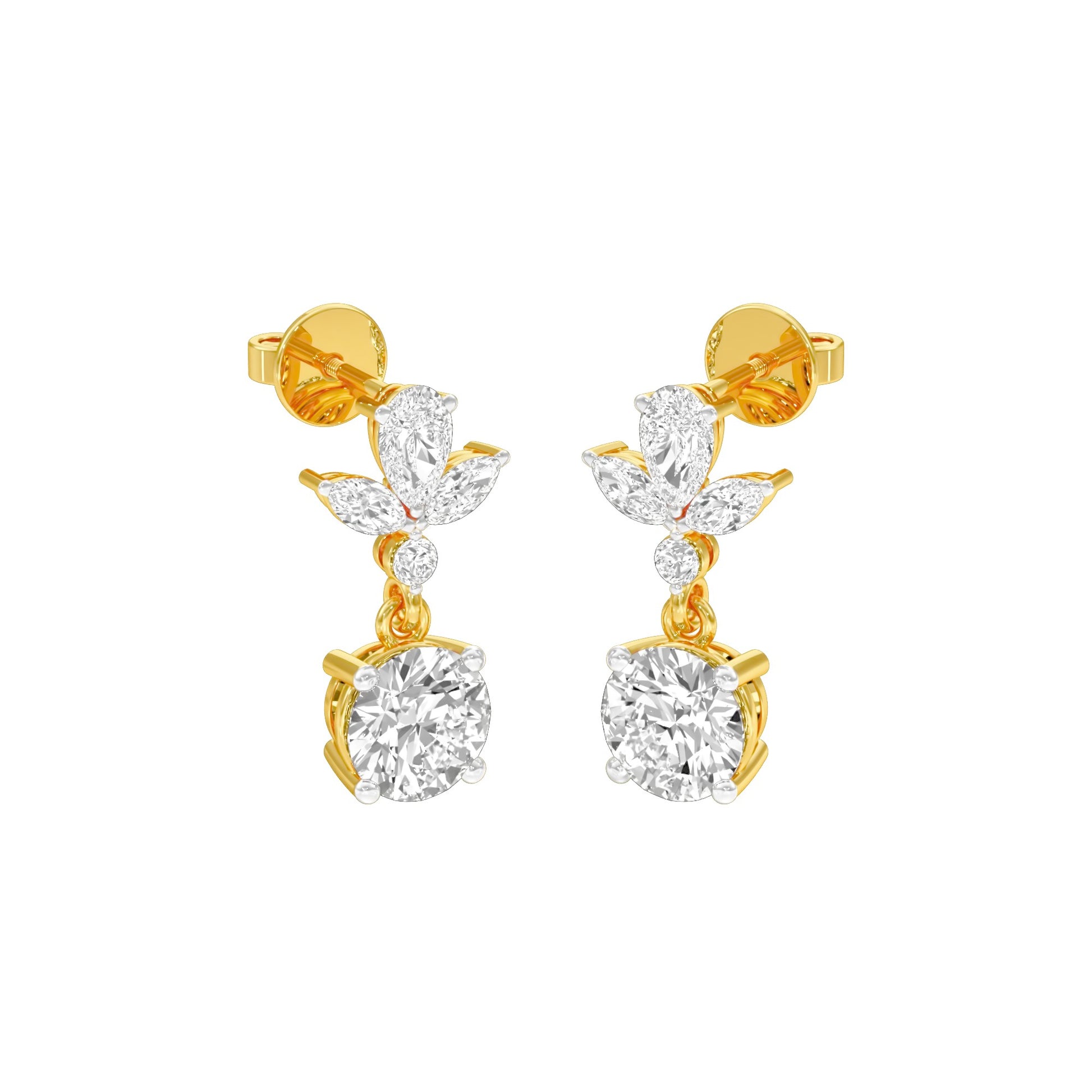 Echo Drop Diamond Drop Earrings 18 KT / Yellow Gold