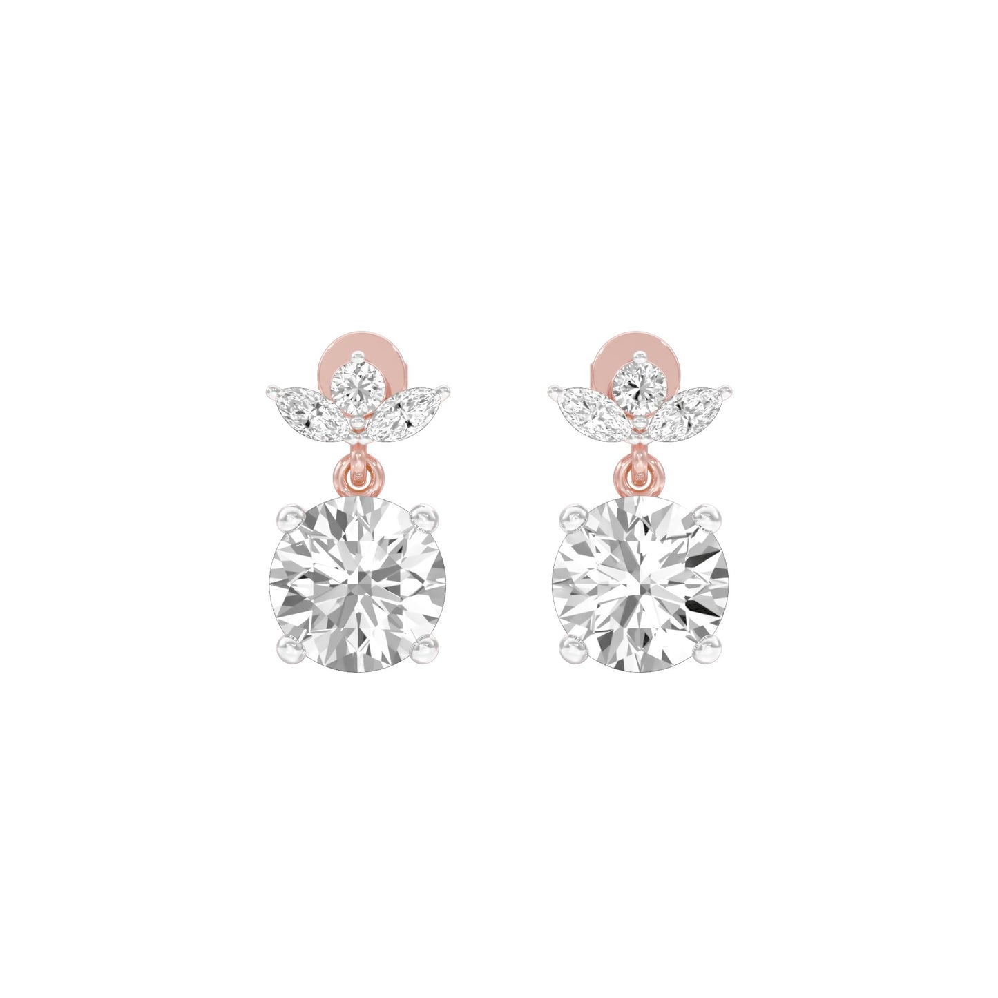 Crystal Creek Diamond Drop Earrings 18 KT / Rose Gold