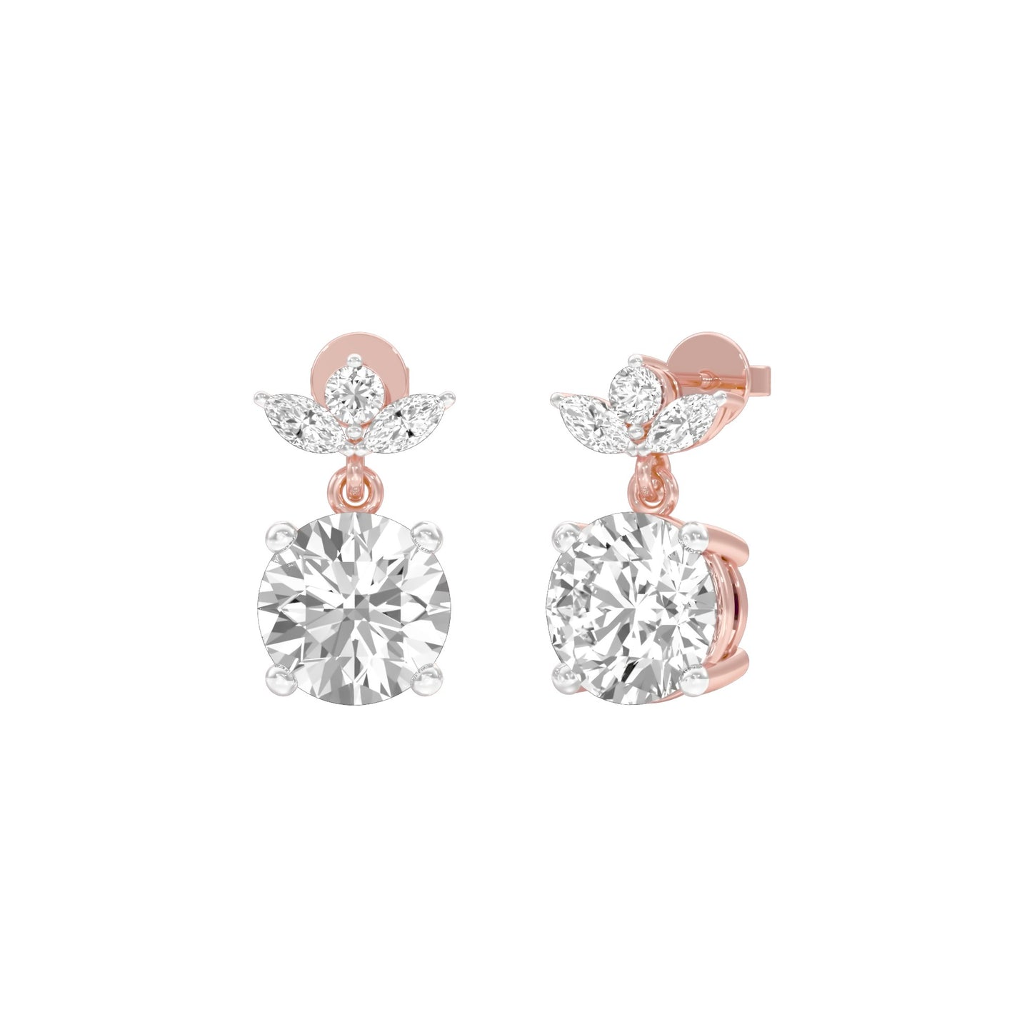 Crystal Creek Diamond Drop Earrings 18 KT / Rose Gold