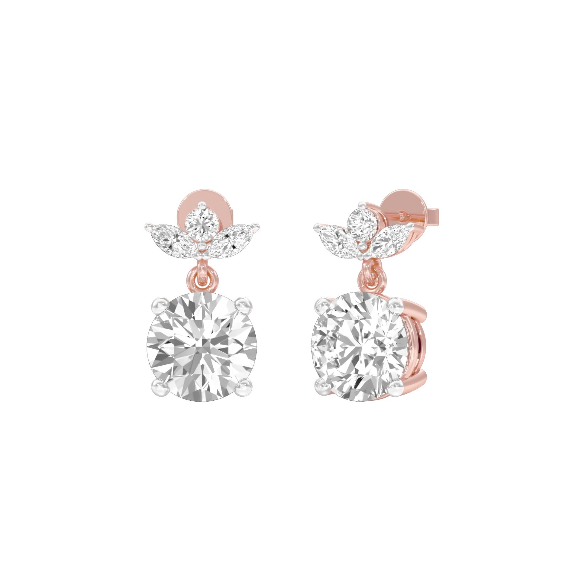Crystal Creek Diamond Drop Earrings 18 KT / Rose Gold