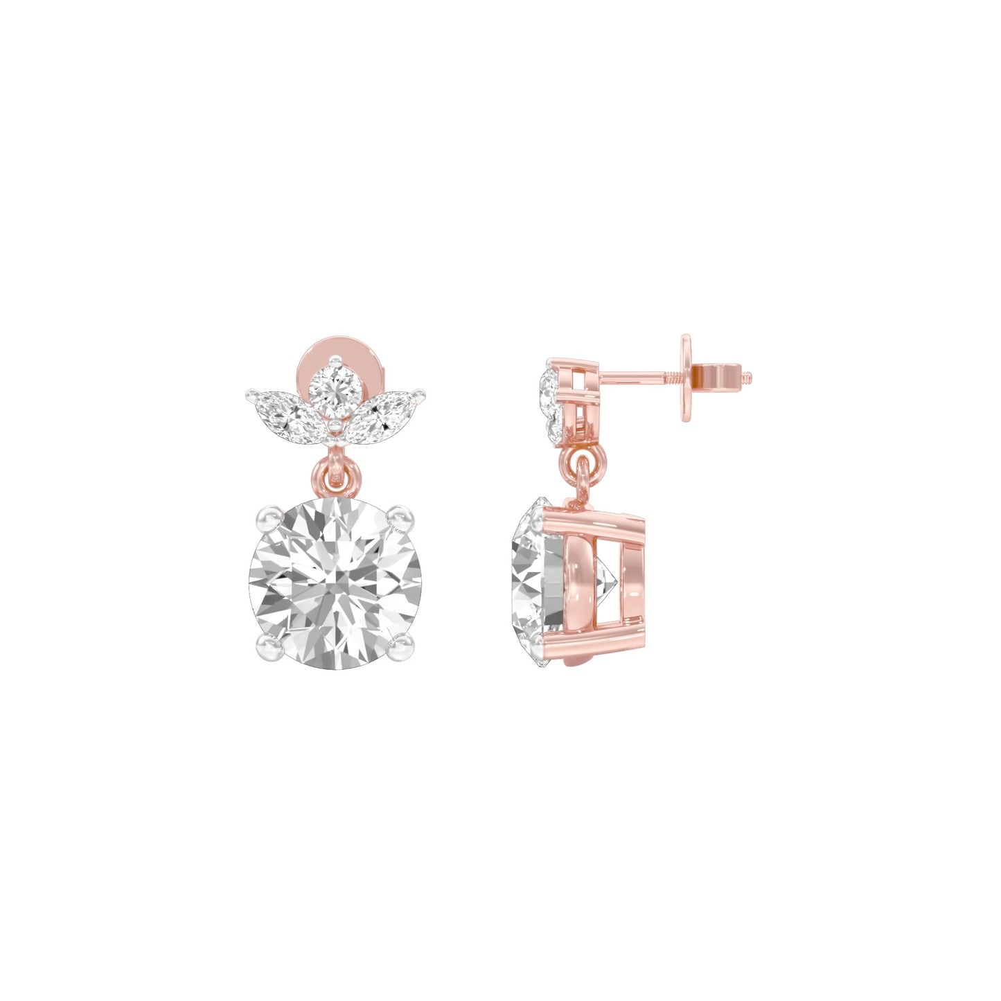Crystal Creek Diamond Drop Earrings 18 KT / Rose Gold