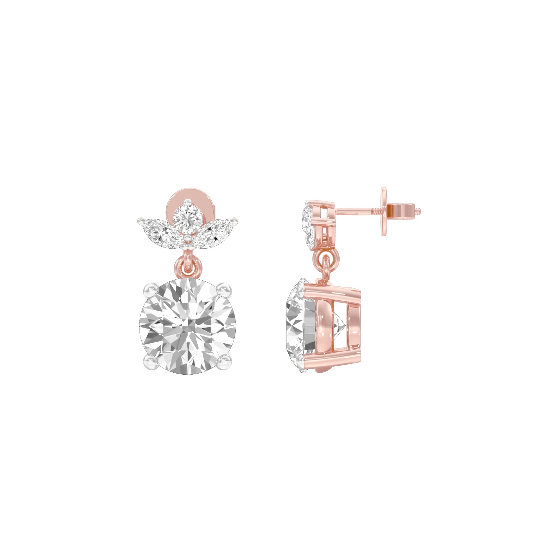 Crystal Creek Diamond Drop Earrings 18 KT / Rose Gold