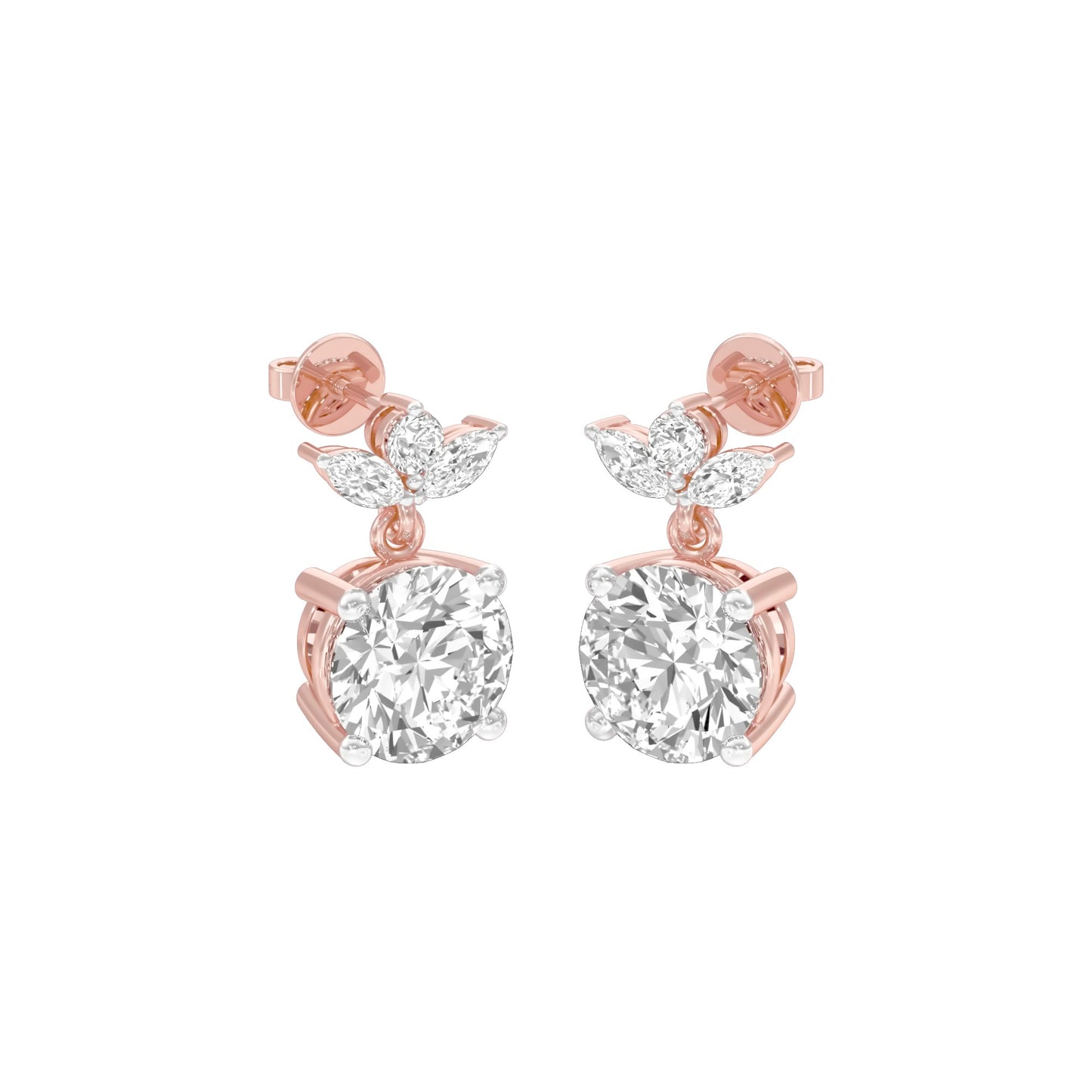 Crystal Creek Diamond Drop Earrings 18 KT / Rose Gold