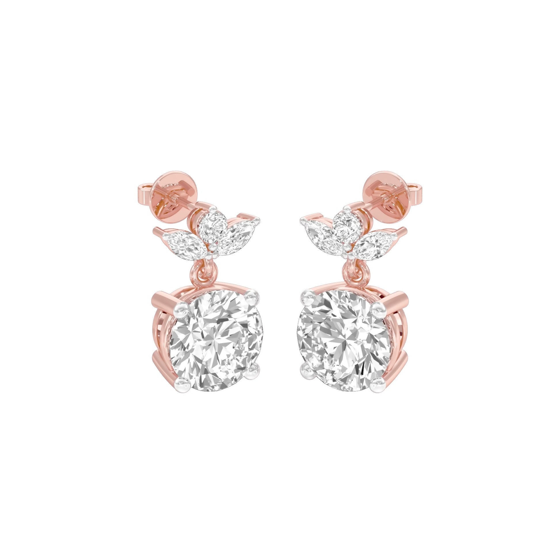 Crystal Creek Diamond Drop Earrings 18 KT / Rose Gold