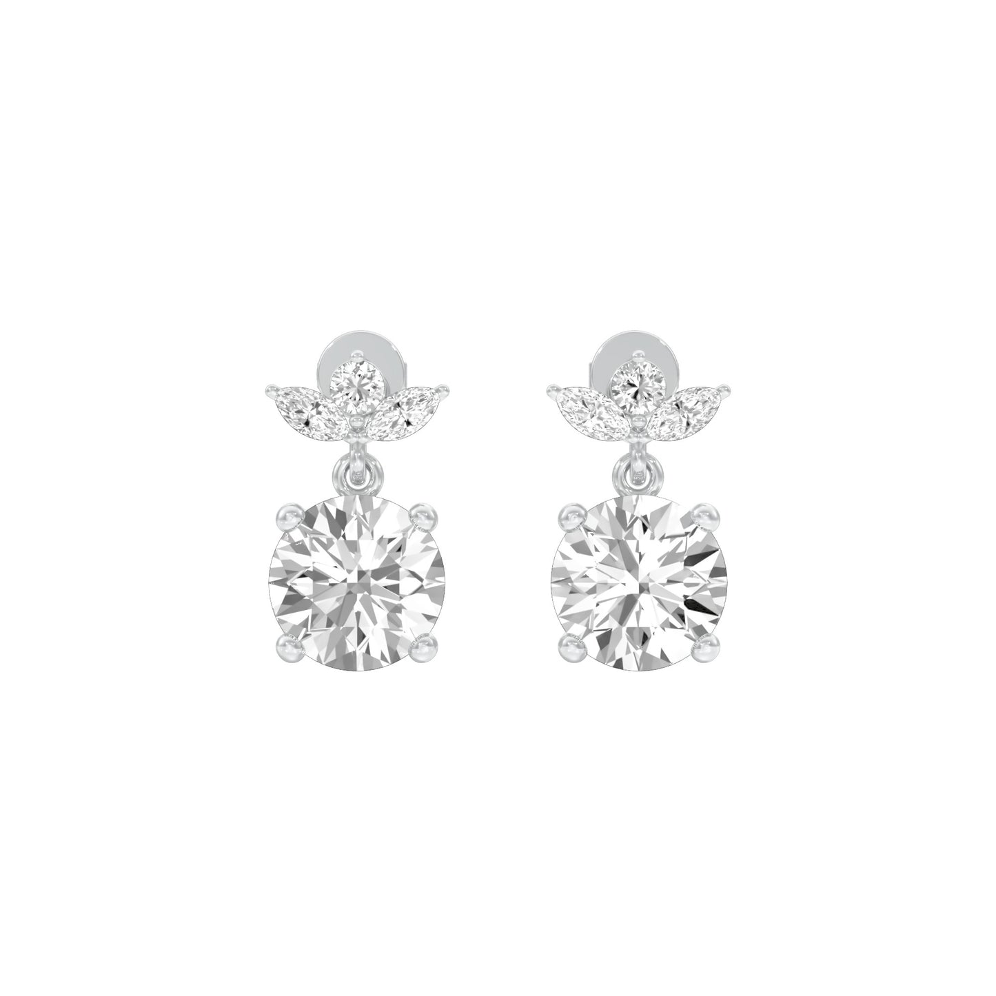 Crystal Creek Diamond Drop Earrings 18 KT / White Gold