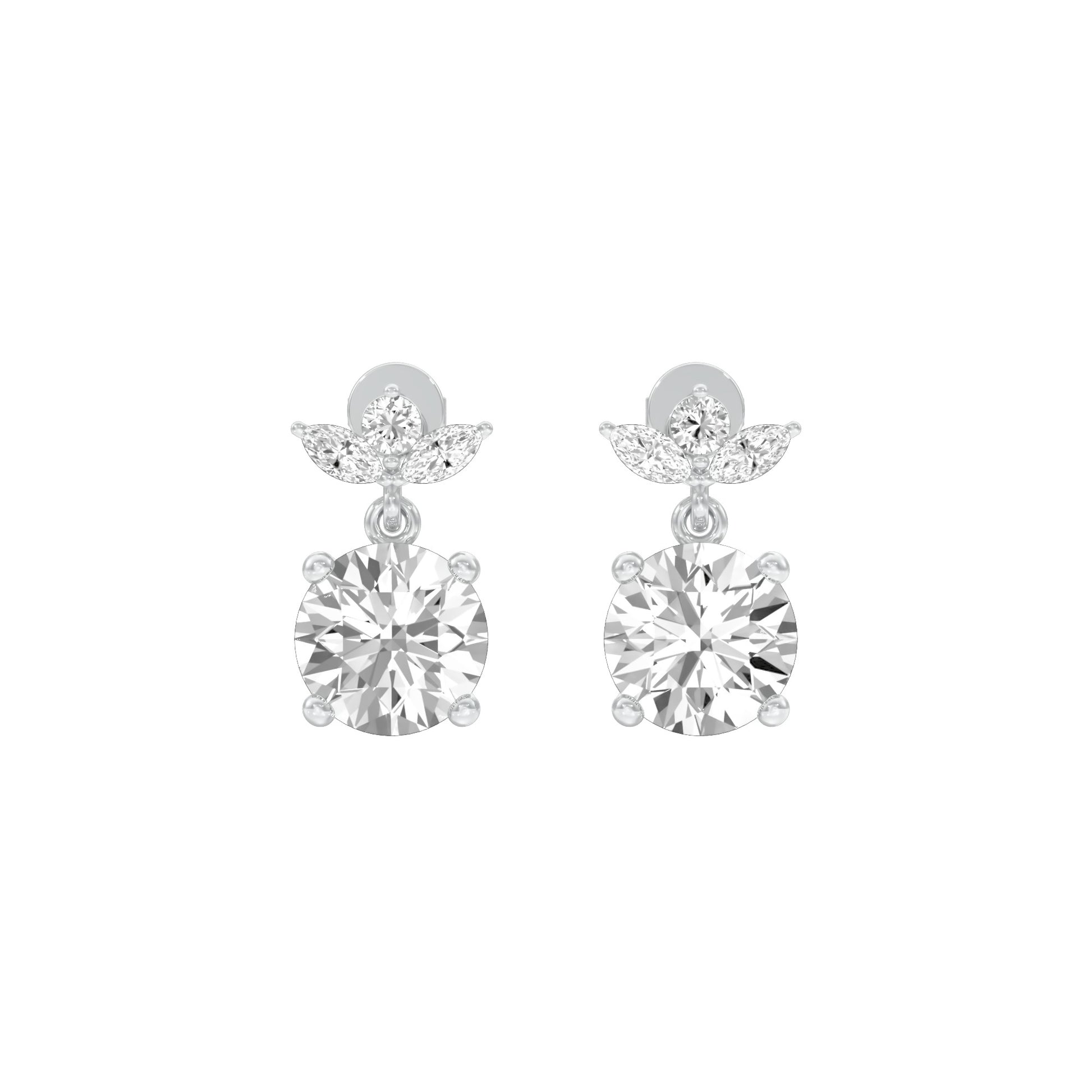 Crystal Creek Diamond Drop Earrings 18 KT / White Gold