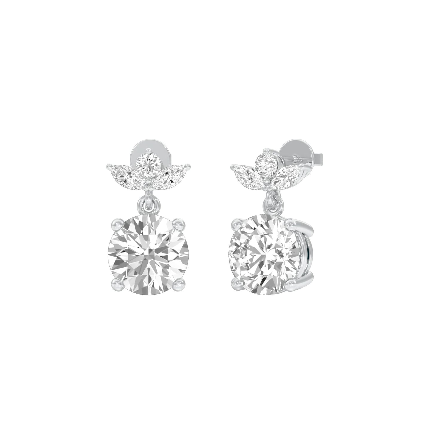 Crystal Creek Diamond Drop Earrings 18 KT / White Gold