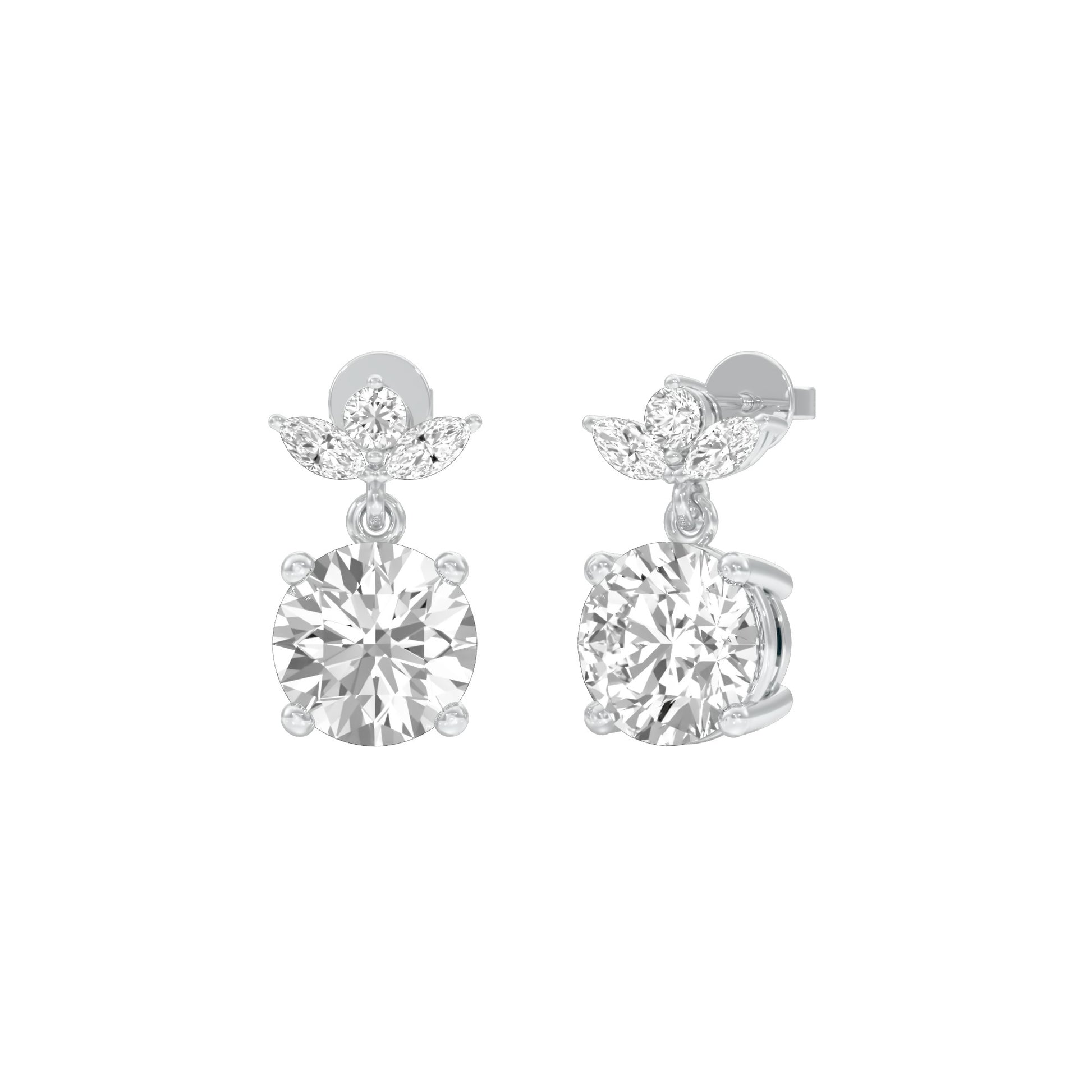 Crystal Creek Diamond Drop Earrings 18 KT / White Gold