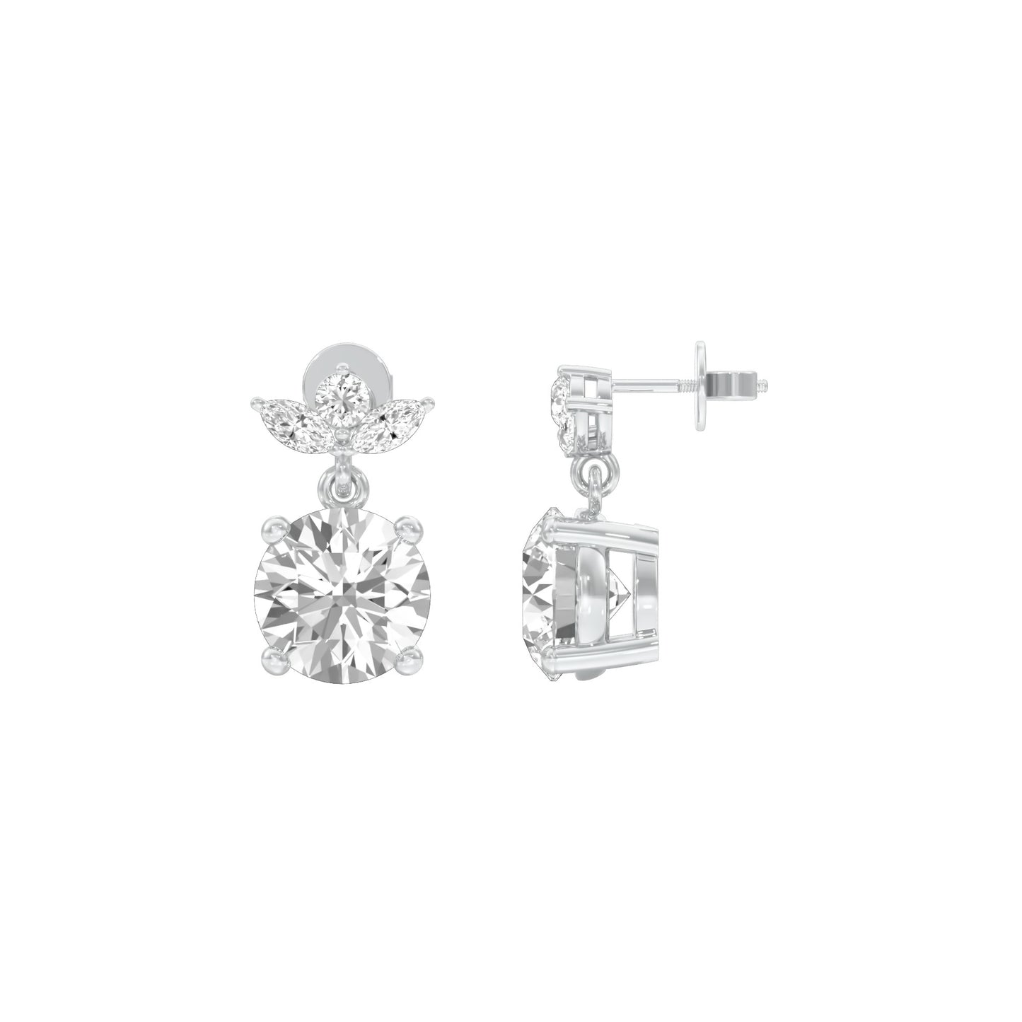 Crystal Creek Diamond Drop Earrings 18 KT / White Gold