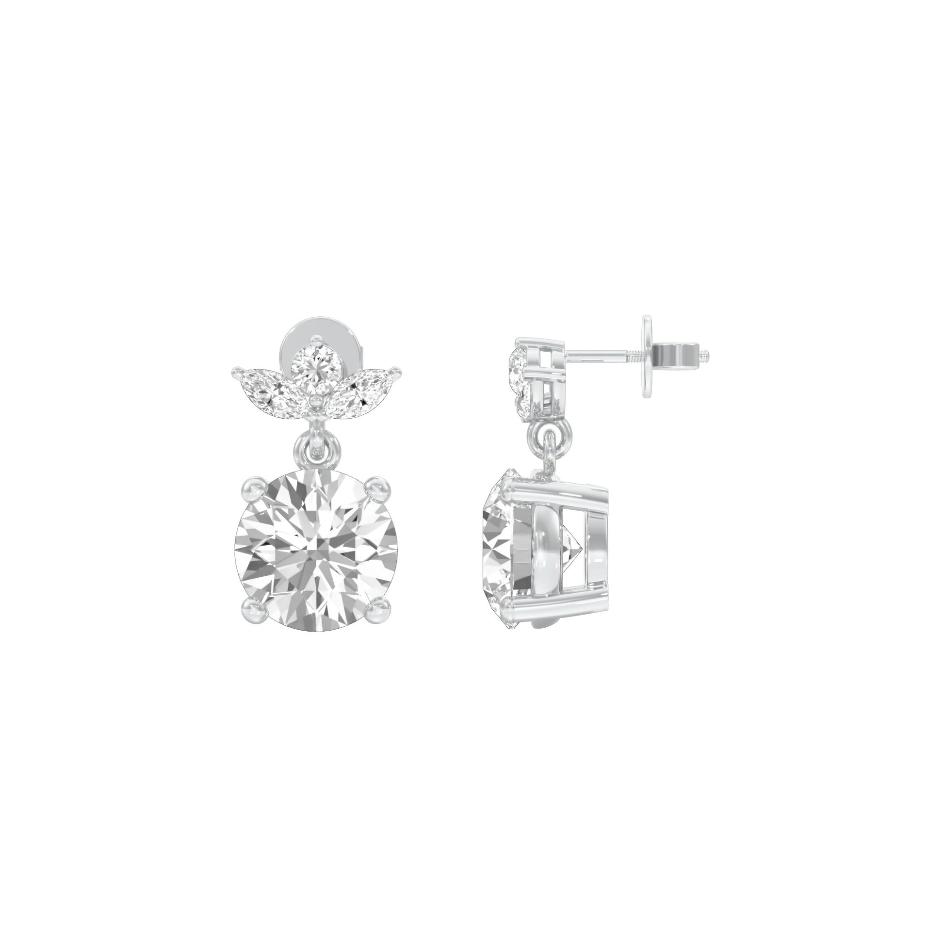 Crystal Creek Diamond Drop Earrings 18 KT / White Gold