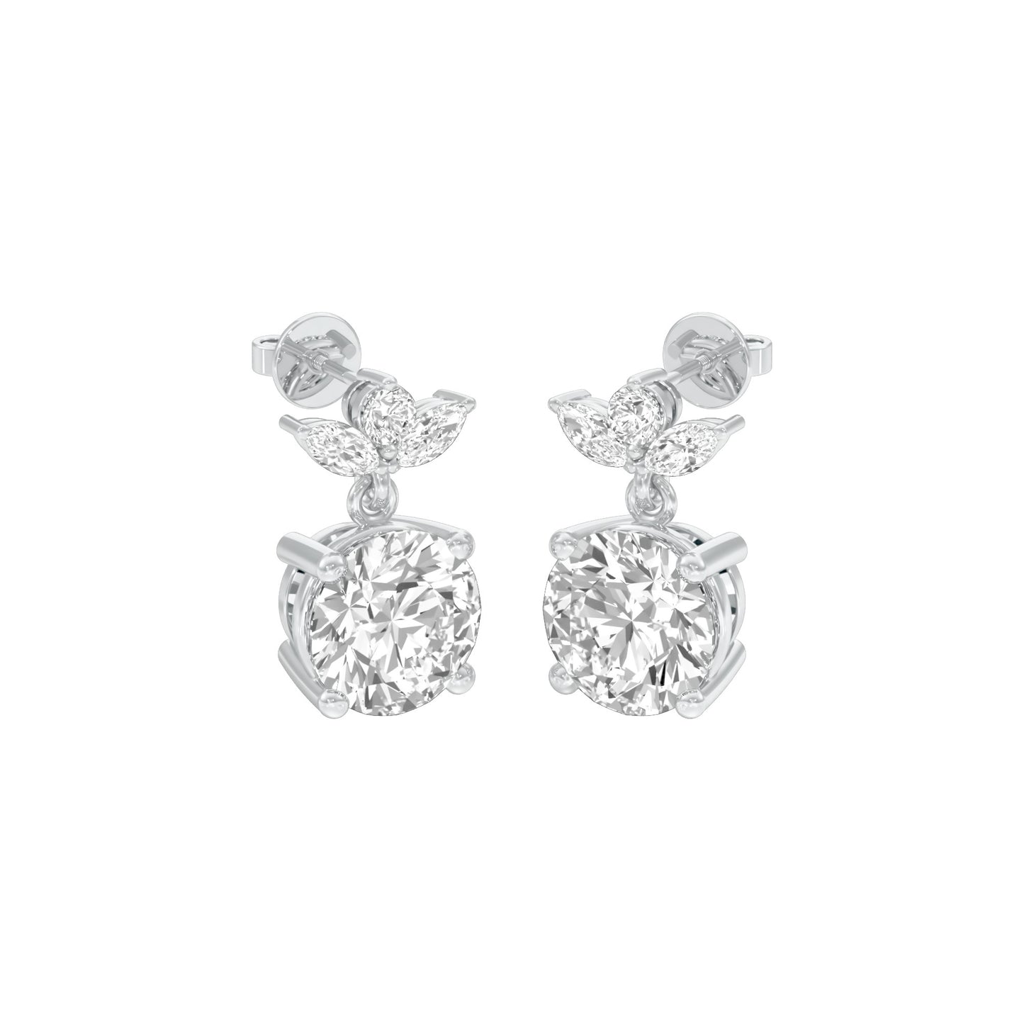 Crystal Creek Diamond Drop Earrings 18 KT / White Gold