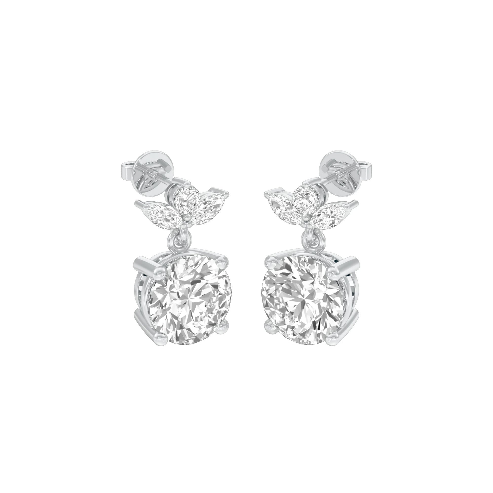 Crystal Creek Diamond Drop Earrings 18 KT / White Gold