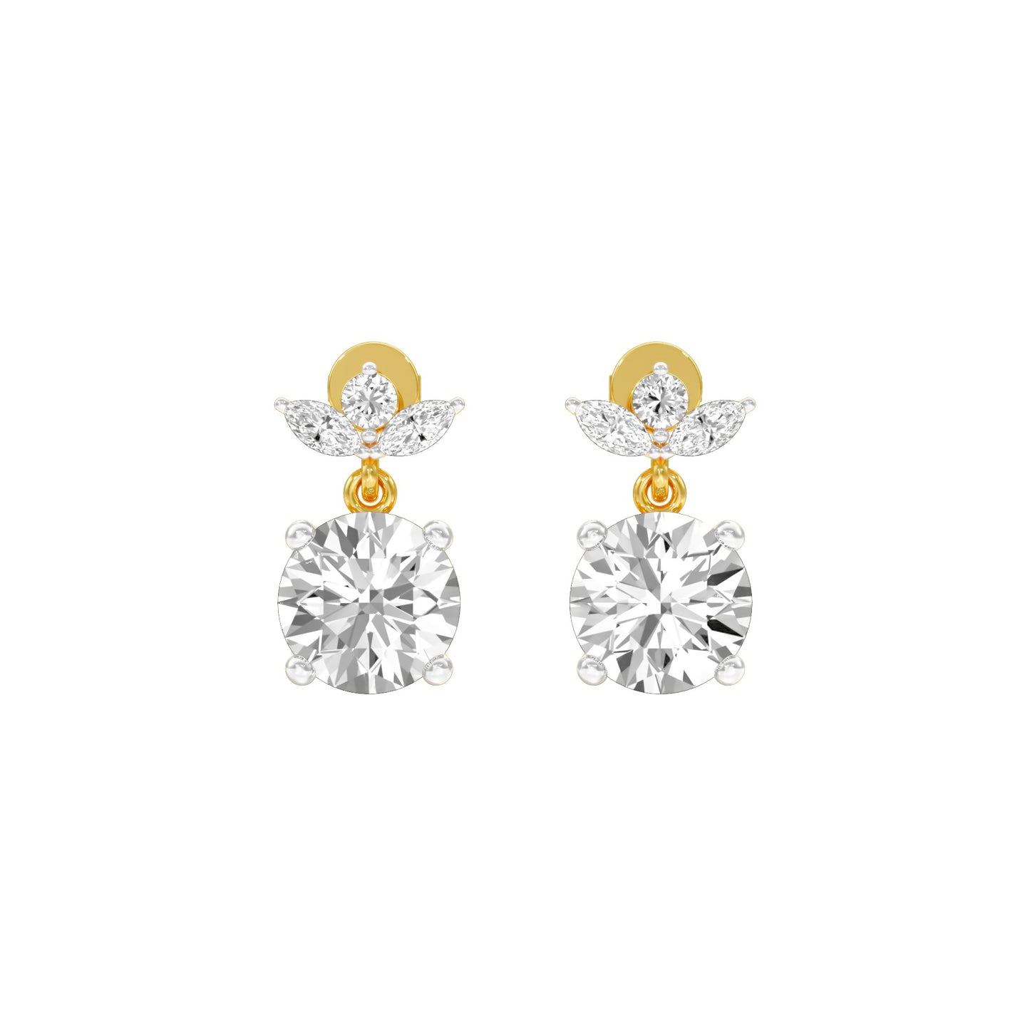 Crystal Creek Diamond Drop Earrings 18 KT / Yellow Gold