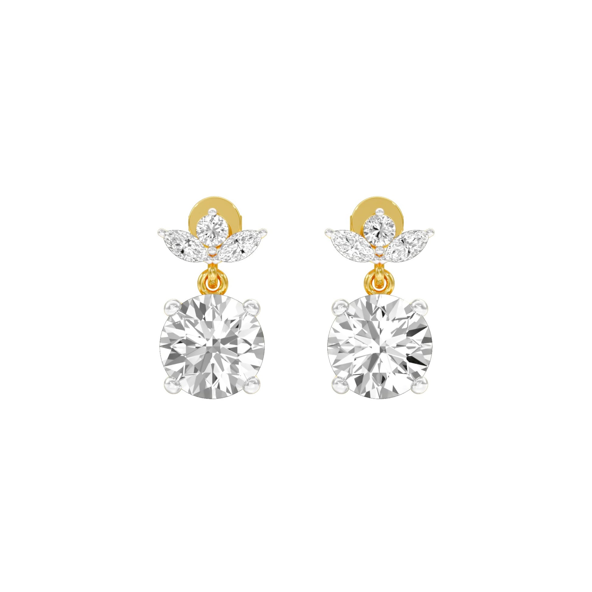 Crystal Creek Diamond Drop Earrings 18 KT / Yellow Gold