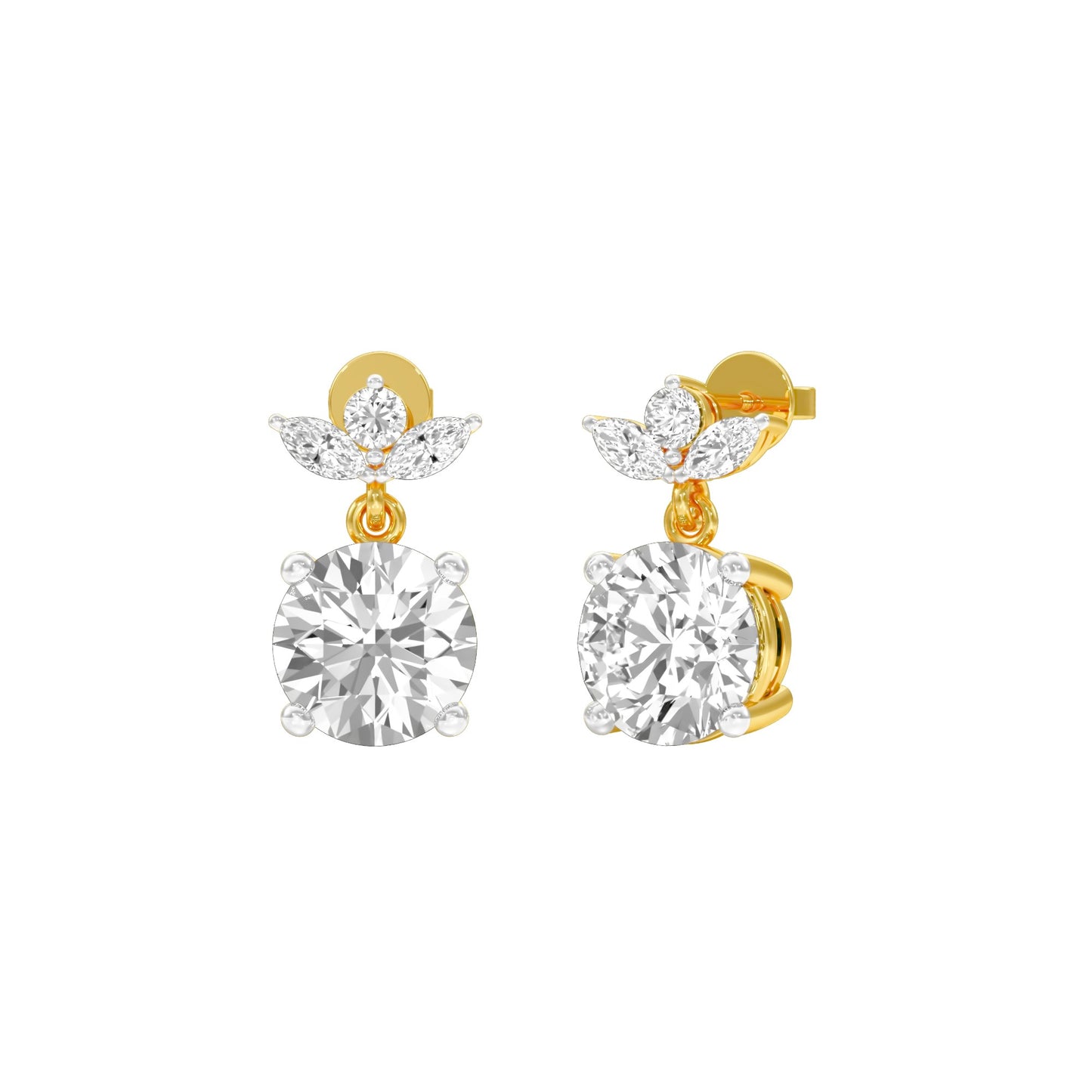 Crystal Creek Diamond Drop Earrings 18 KT / Yellow Gold