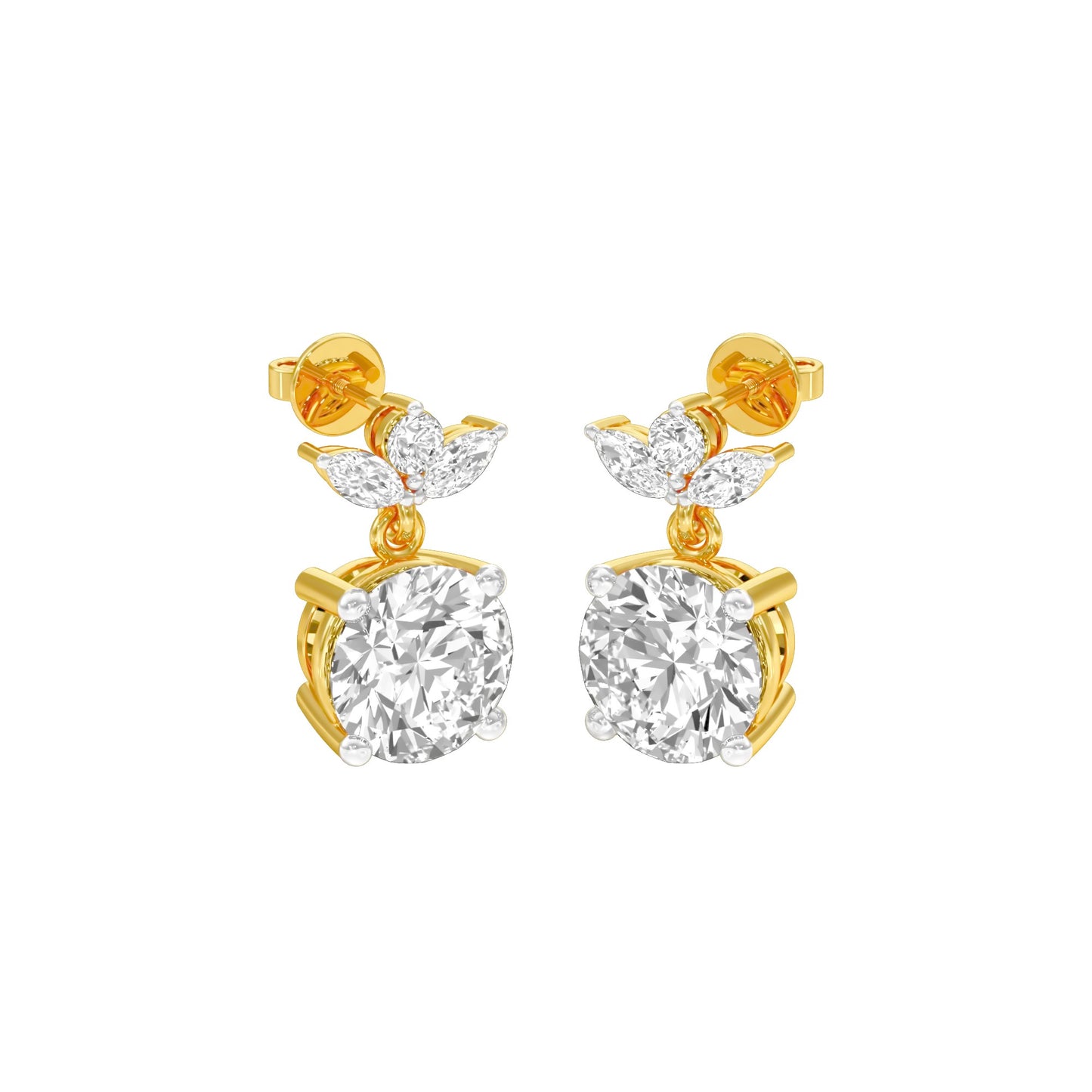 Crystal Creek Diamond Drop Earrings 18 KT / Yellow Gold