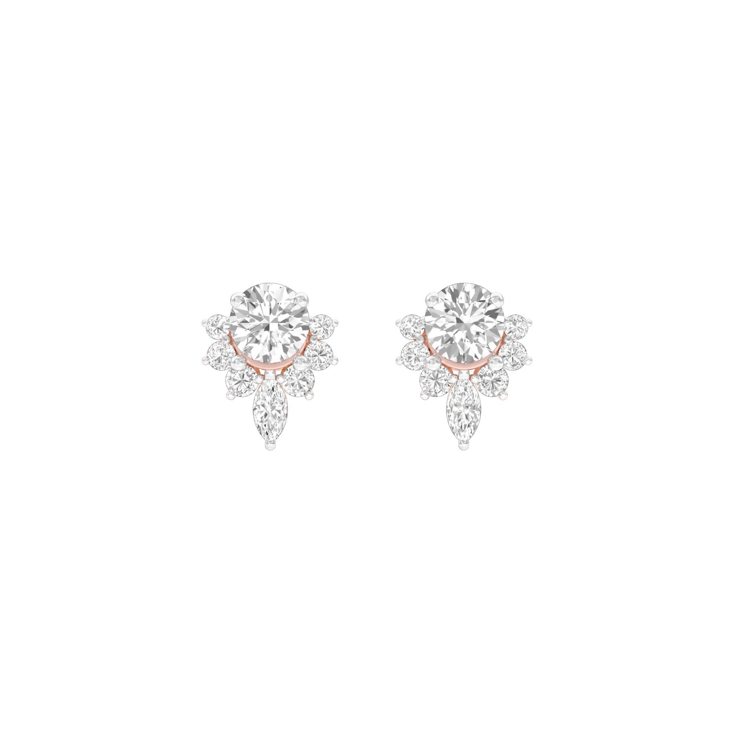 Morning Mist Diamond Stud Earrings 18 KT / Rose Gold