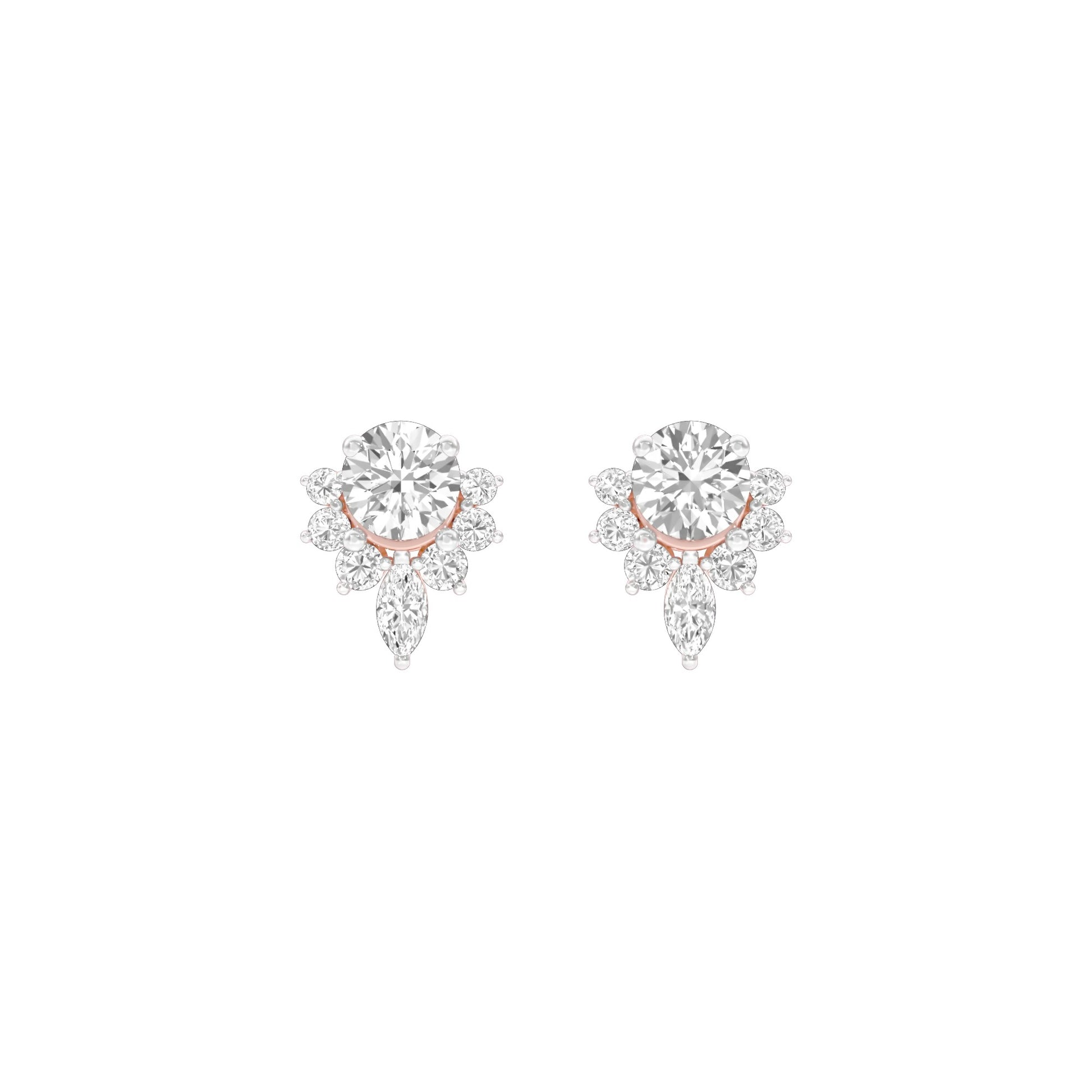 Morning Mist Diamond Stud Earrings 18 KT / Rose Gold