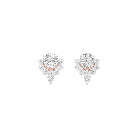 Morning Mist Diamond Stud Earrings 18 KT / Rose Gold