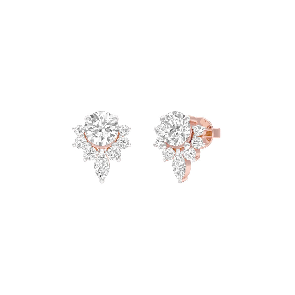 Morning Mist Diamond Stud Earrings 18 KT / Rose Gold